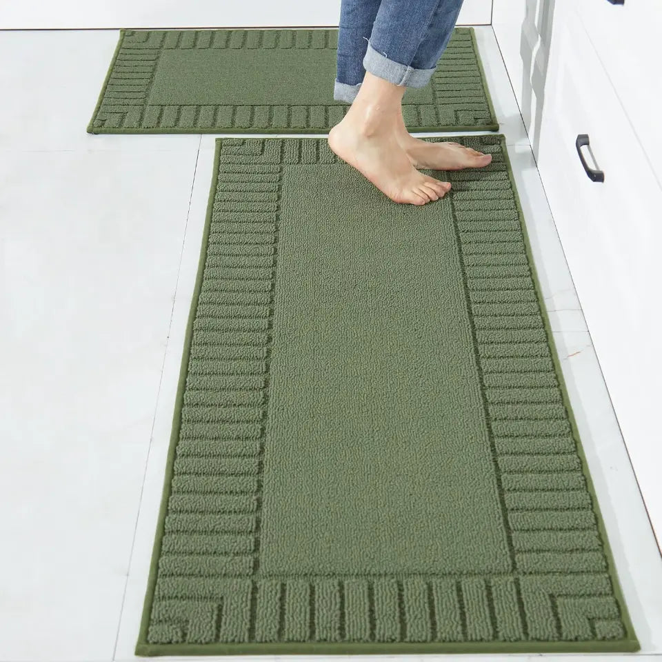 Striped Bordered Kitchen Anti Skid Mats