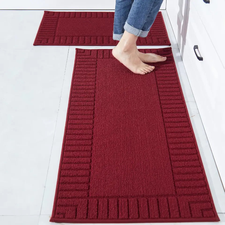 Striped Bordered Kitchen Anti Skid Mats
