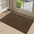 Prominent Embossed Leaf Design Stylish Door Mats