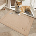Embroidered Dog Paw Prints Mud Rug for Dogs