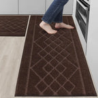 Embossed Diamond Lattice with Two Side Border Kitchen Rugs