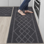 Embossed Diamond Lattice with Two Side Border Kitchen Rugs