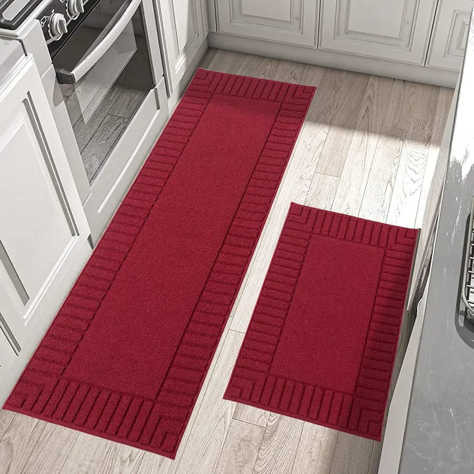 Striped Bordered Kitchen Anti Skid Mats