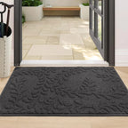 Prominent Embossed Leaf Design Stylish Door Mats