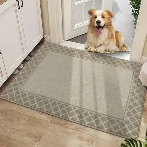 Diamond Lattice Bordered Non Slip Indoor Front Door Mat