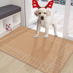 Solid Colored Striped Border Dirt Trapper Door Mat