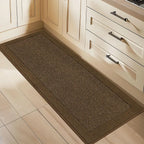 Solid Colored Bordered Long Kitchen Rug Sets