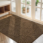 Prominent Embossed Leaf Design Stylish Door Mats