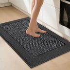 Solid Colored Bordered Long Kitchen Rug Sets