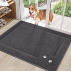 Embroidered Dog Paw Prints Mud Rug for Dogs