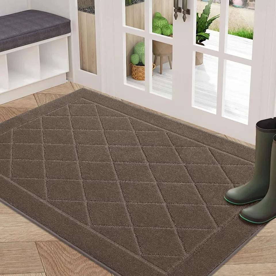 Embossed Diamond Lattice with Border Door Mats