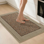 Solid Colored Bordered Long Kitchen Rug Sets