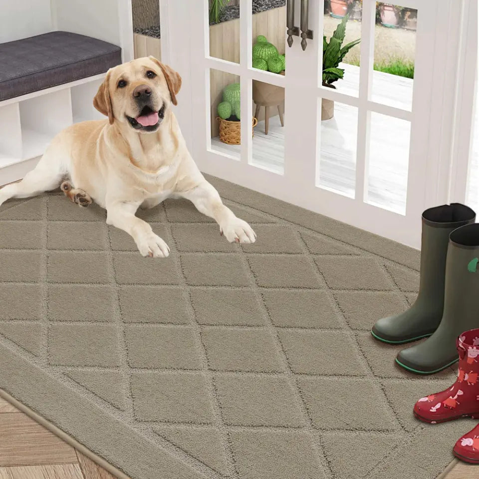 Embossed Diamond Lattice with Border Door Mats