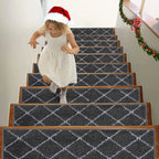 Checkerboard Modern Carpet on Stairs Set