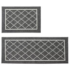 Diamond Lattice Center Kitchen Throw Rugs Set