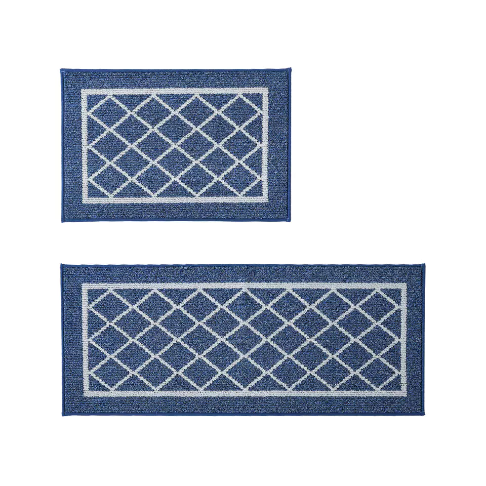 Diamond Lattice Center Kitchen Throw Rugs Set