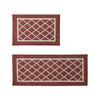 Diamond Lattice Center Kitchen Throw Rugs Set