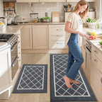 Diamond Lattice Center Kitchen Throw Rugs Set